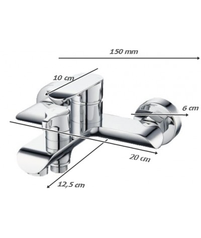 Bateria wannowa ścienna grawerowana 15-03 NEW